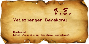 Veiszberger Barakony névjegykártya
